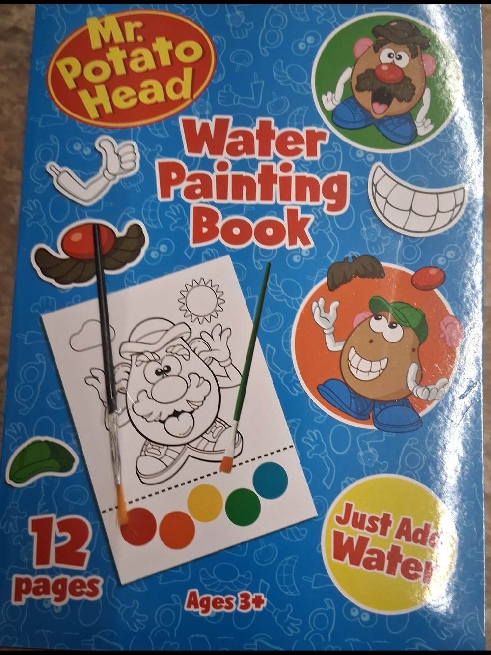 New Mr. Potato Head Water Painting Book With Brush Imcluded